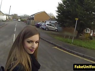 Busty uk slut analfucked apart from uniformed policewoman