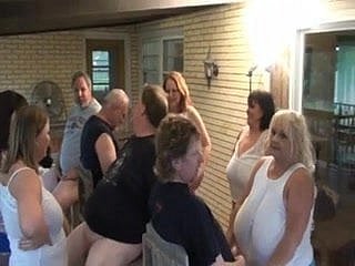 Matured BBW Sluts Sucking Cock beside Group Amusement