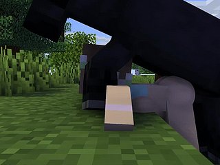 Minecraft-她性交由马和狼